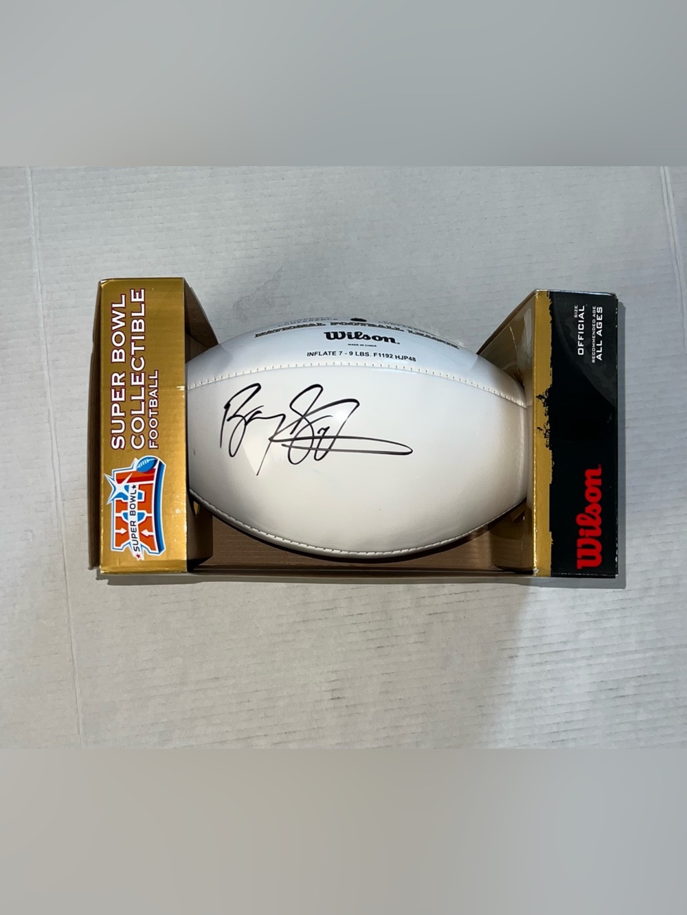 Detroit Lions Barry Sanders Signed Wilson The Duke Football Super Bowl XLI